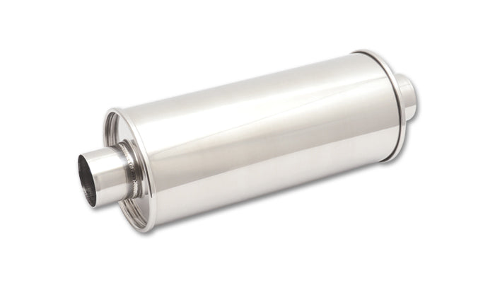 Vibrant Performance 1117 Street Power Stainless Steel Round Muffler, 2.25-Inch Inlet and Outlet