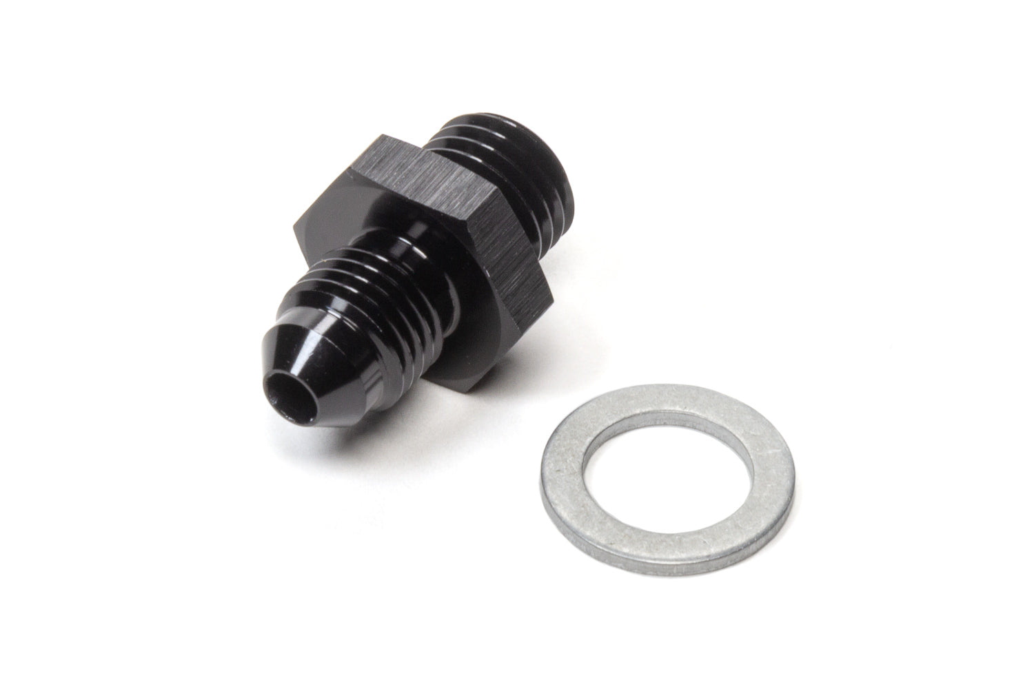 Vibrant Performance 16609 Straight Adapter, -4 AN Male to 12 mm x 1.50 Male, Black Anodized Aluminum