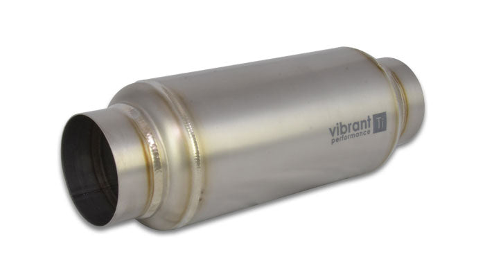 Vibrant Performance 17530 Bottle-Style Resonator, 3-Inch Inlet and Outlet, 12-Inch Long, Titanium