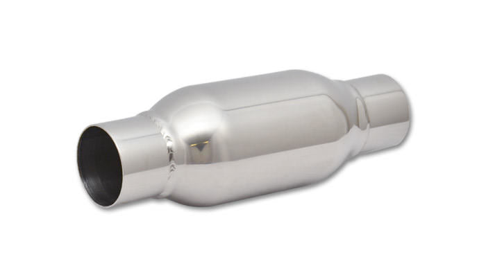 Vibrant Performance 1792 Bottle-Style Resonator, 2.5-Inch Inlet and Outlet, Polished Stainless Steel