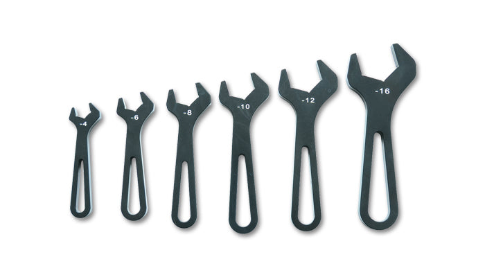 Vibrant Performance 20989 AN Wrench Set, Single-End, 6-Piece, -4 AN to -16 AN, Black Anodized Aluminum