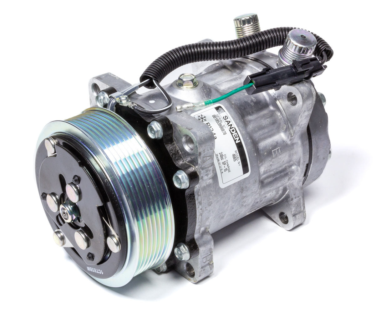 Vintage Air Sanden 709 R-134a Air Conditioning Compressor, 7-Rib Serpentine Pulley, Part 04709-VMA