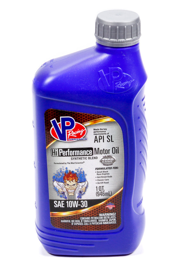 VP Racing 2955 Hi-Performance 10W-30 Semi-Synthetic Motor Oil, High Zinc, 1 Quart