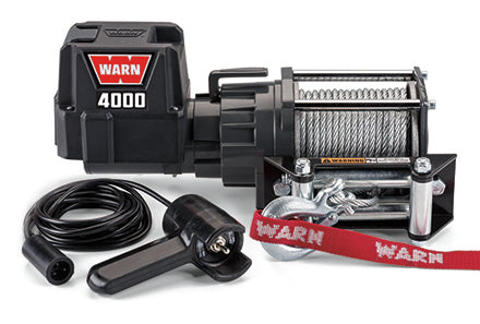 WARN DC4000 4000 lb Winch with Roller Fairlead, 12V, 43 ft Steel Rope