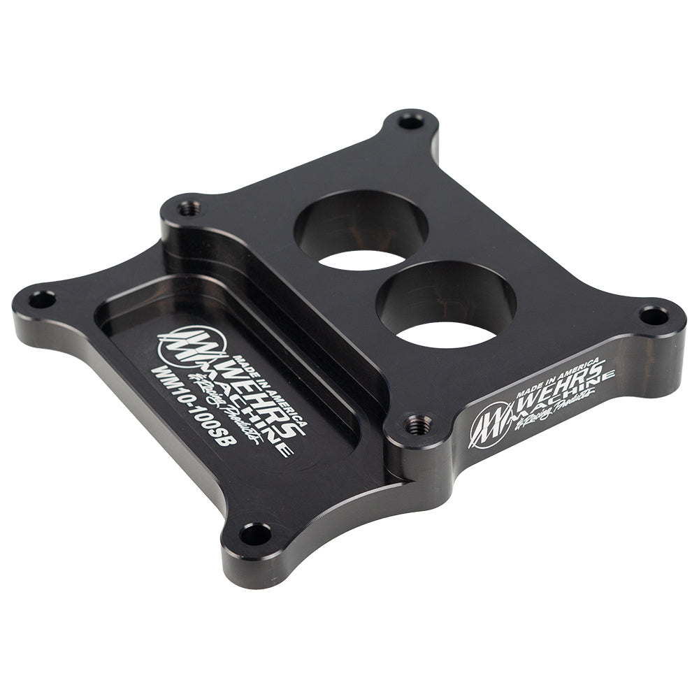 Wehrs Carb Adapter 2bbl to 4bb 1 in Thk withStraigh Bores Carburetor Adapters and Spacers WM10-100SB