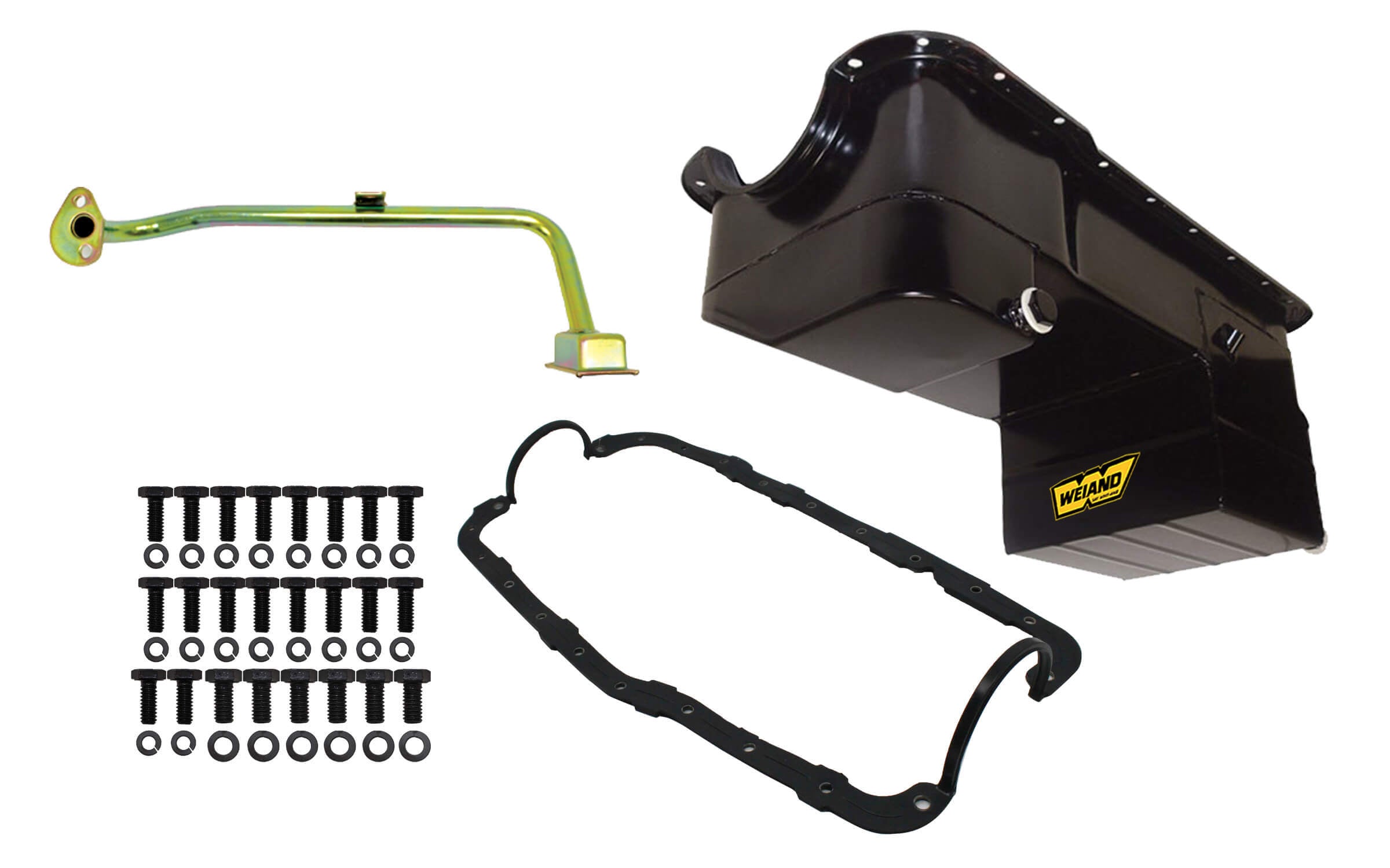 Weiand 7qt Oil Pan Kit RR Sump SBF 351W 79-93 Black Engine Oil Pans 5038WND