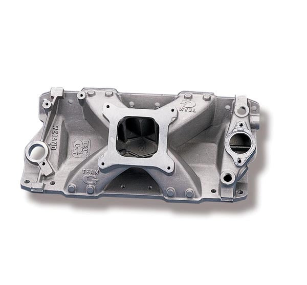 Weiand 7530WND Team G Intake Manifold for Small Block Chevy, Square Bore Single Plane Aluminum