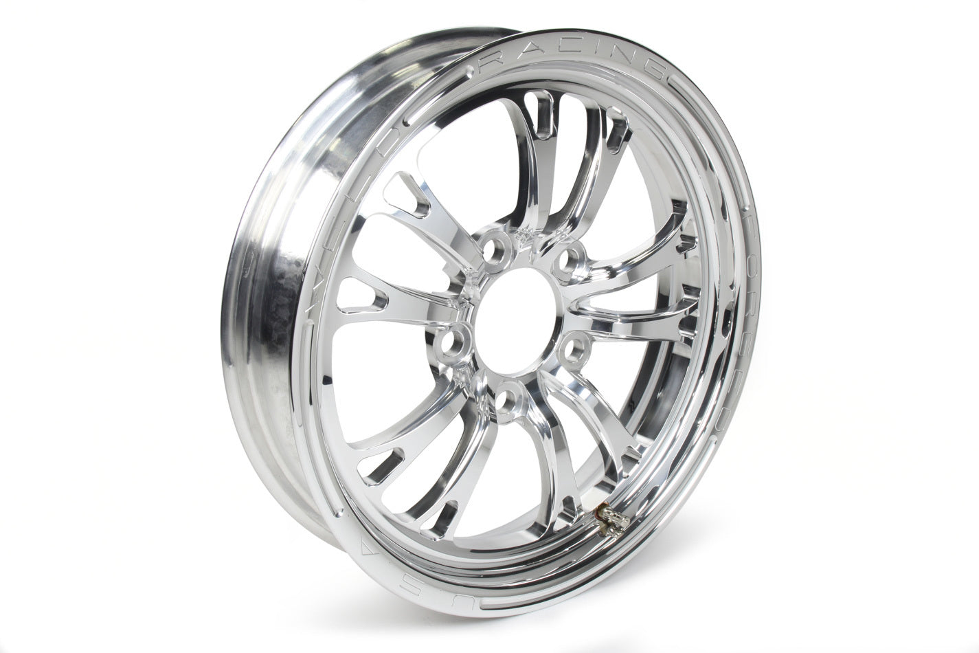 WELD Racing 84P-15274 V-Series Frontrunner Drag Wheel, 15 x 3.5 in, 5 x 4.75 in Bolt Pattern, 1.75 in Backspace, Polished Aluminum