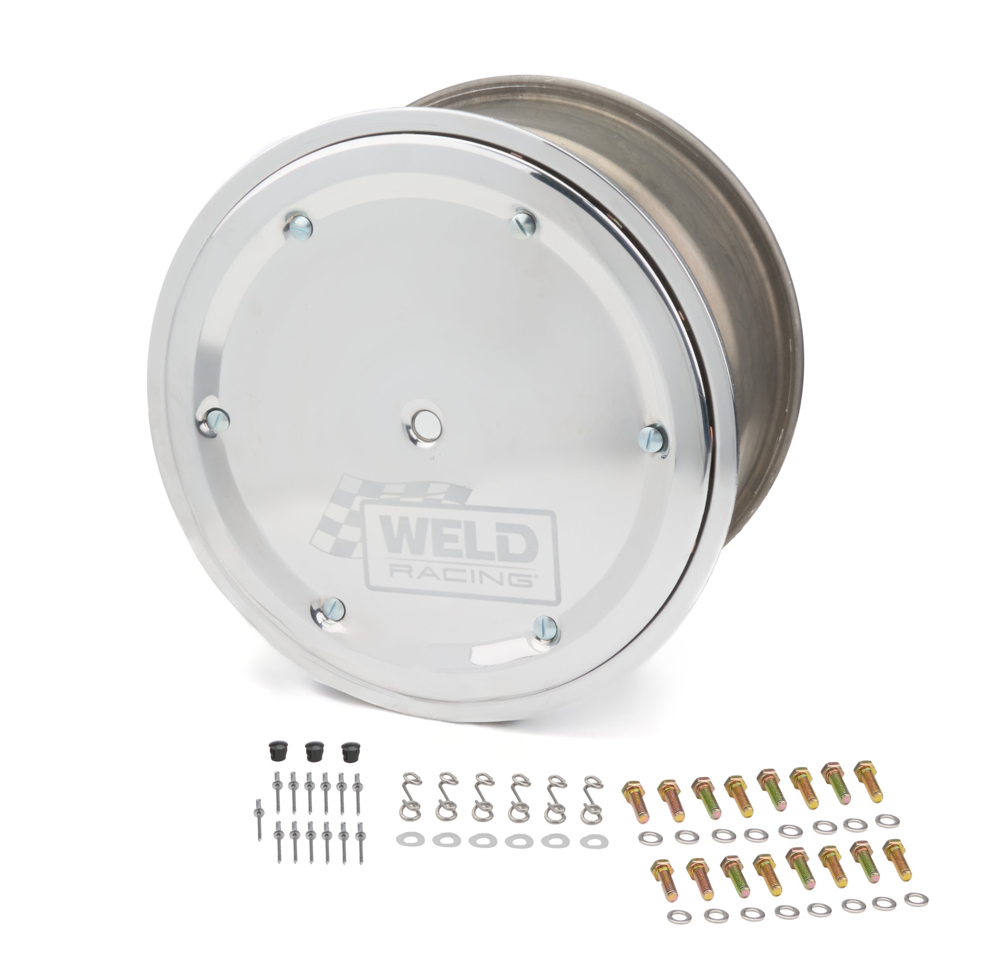 WELD Racing Sprint Direct Mount Beadlock Wheel 15 x 8 in, 5.000 in Backspacing, 5 x 9.75 in Bolt Pattern, Polished Aluminum, Part 860-50855-6