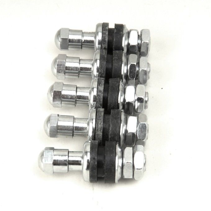 WELD Racing P613-0070 Valve Stems, Bolt-On Steel Chrome, 5-Pack for 15 x 3.5-Inch Drag Wheels