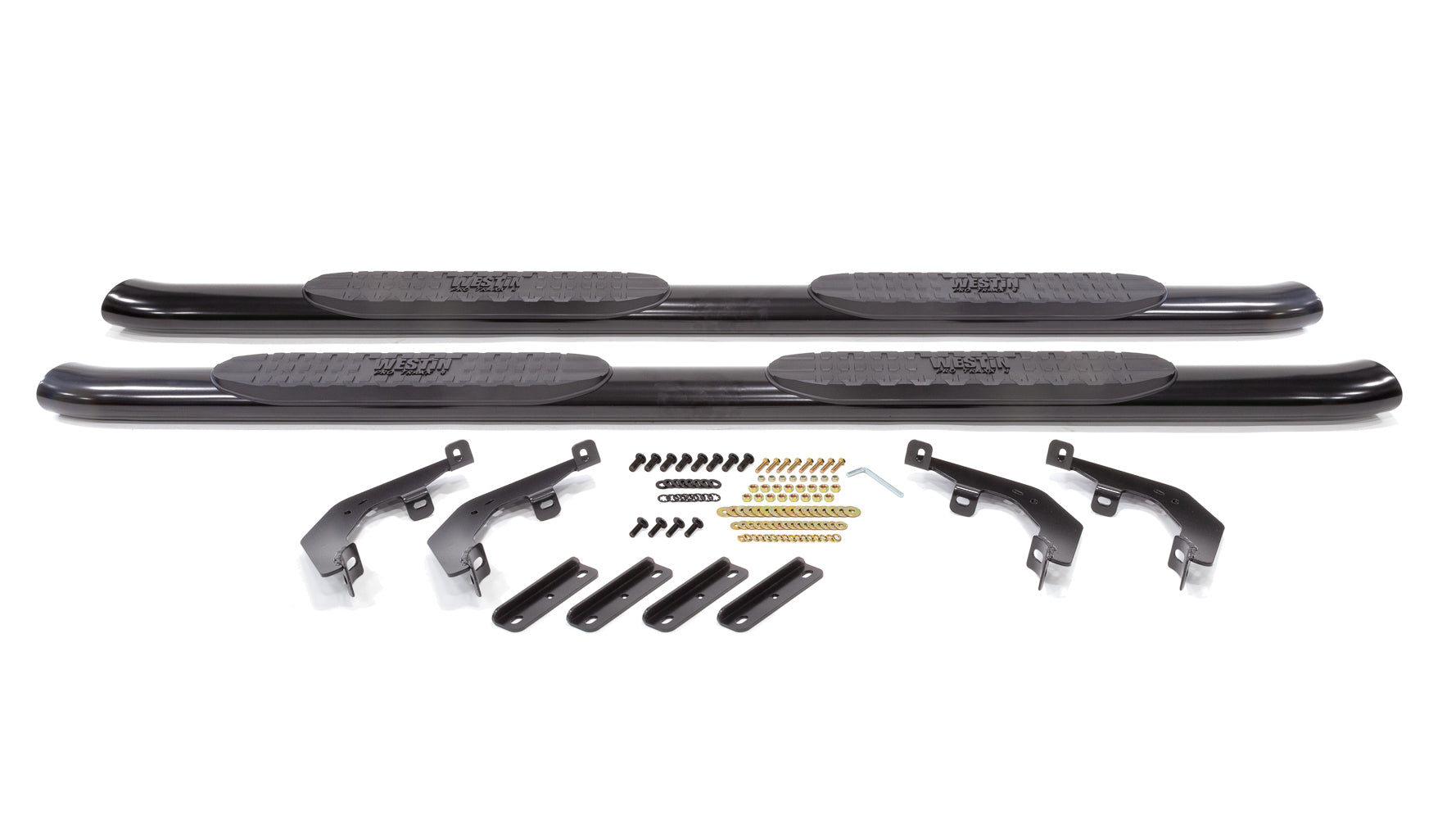 Westin Pro Traxx 4-Inch Oval Step Bars with Mounting Kit, Black Steel, Ford F-150 SuperCab 2015, Part Number 21-23935