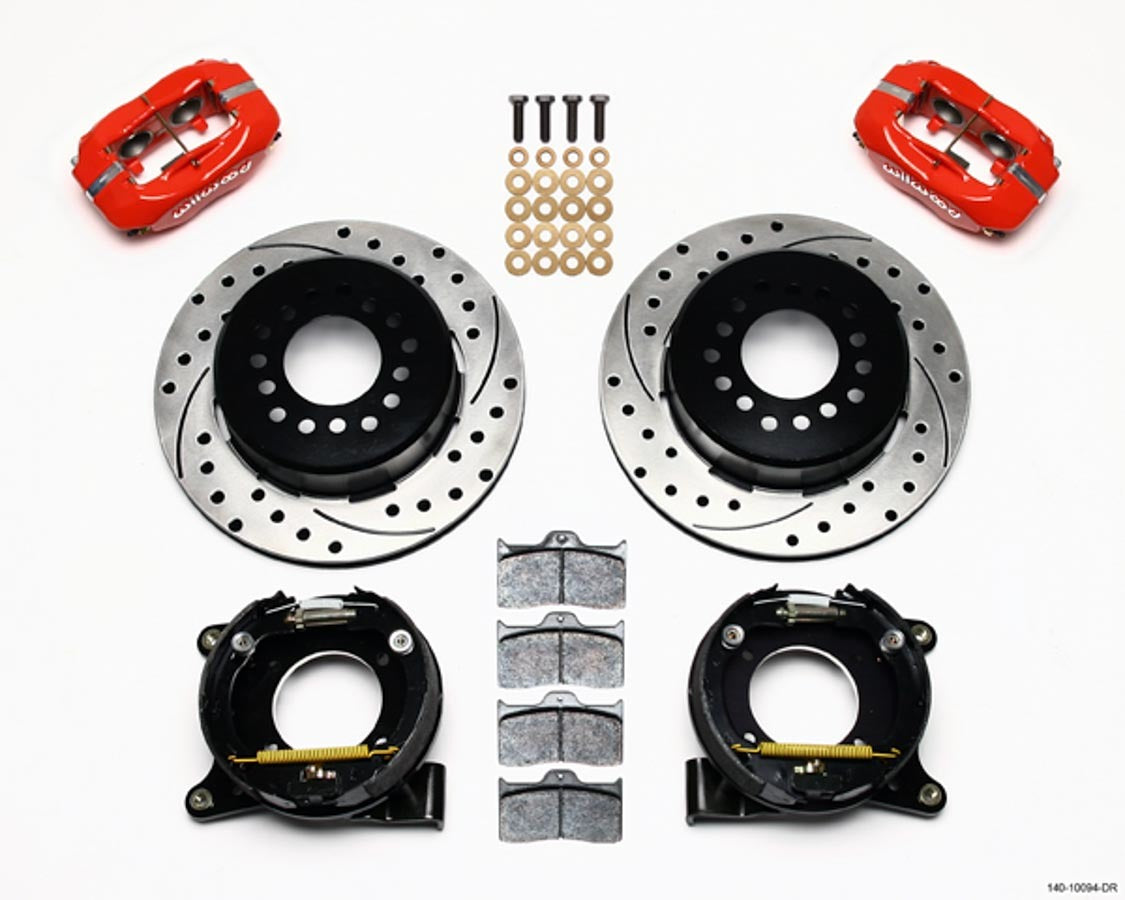 Wilwood 140-10094-DR Dynalite Rear Brake Kit for 1963-1987 GM C10 Pickup, Red Calipers