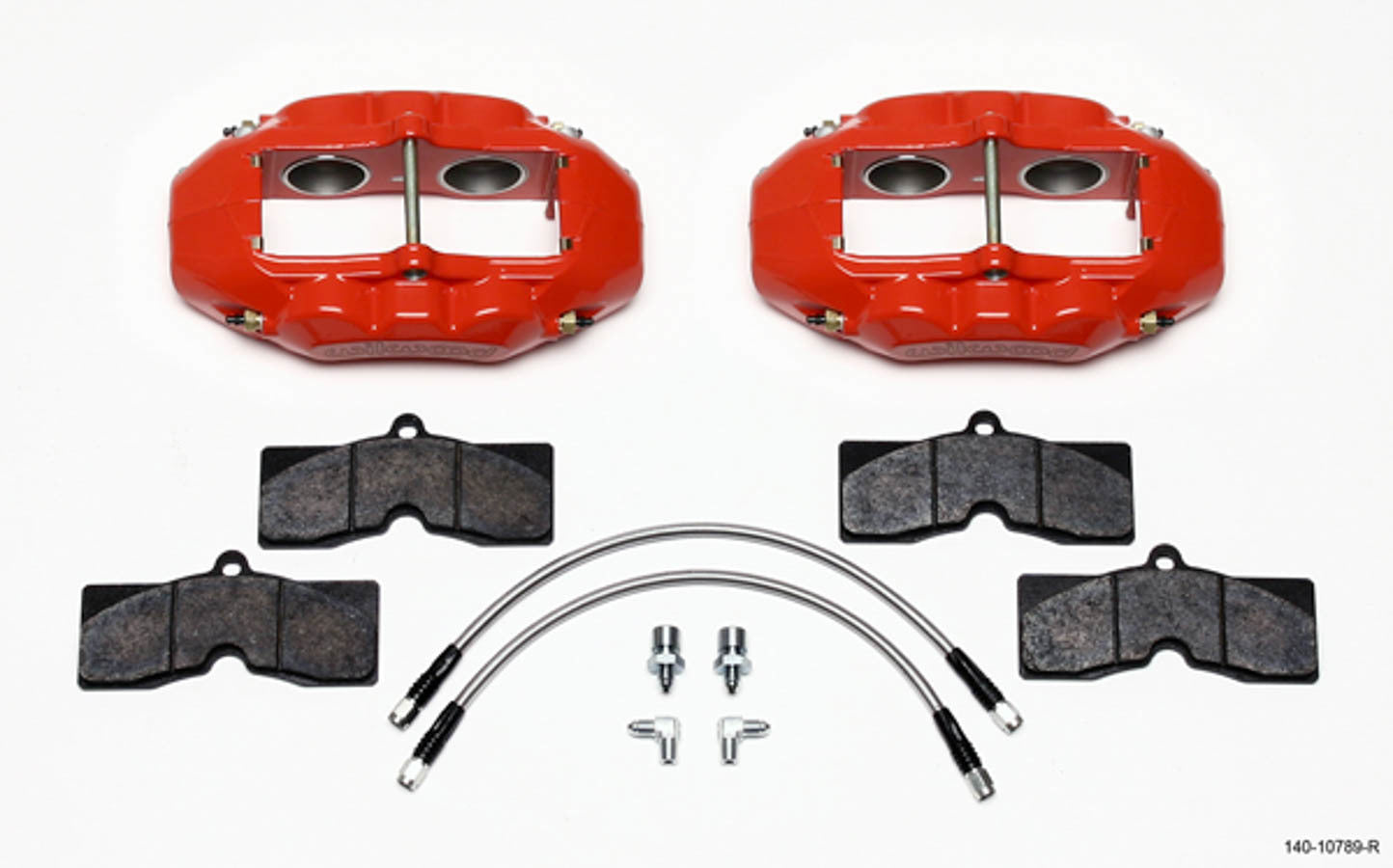 Wilwood 140-10789-R D8-4 Front 4-Piston Brake Kit for 1965-1982 Chevy Corvette, Red