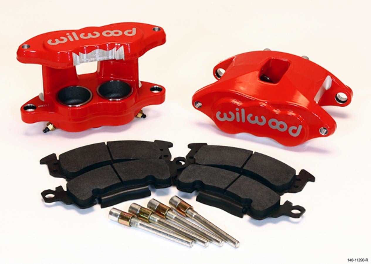 Wilwood 140-11290-R D52 Front Brake Caliper Kit, 2-Piston Forged Aluminum, Red, GM 1968-1996