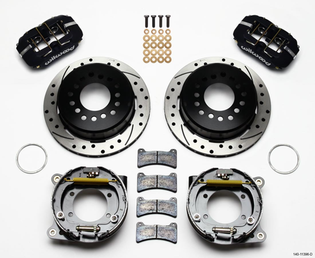 Wilwood Dynapro Low-Profile Rear Disc/Drum Brake Kit 140-11396-D for Ford 8.8-Inch Axle