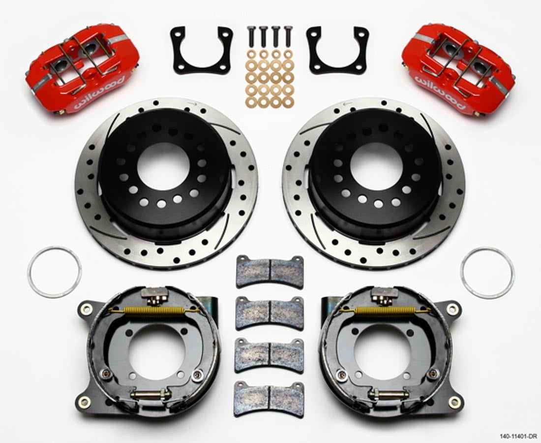 Wilwood 140-11401-DR Dynapro Rear Disc Brake Kit with Parking Brake for GM 12-Bolt