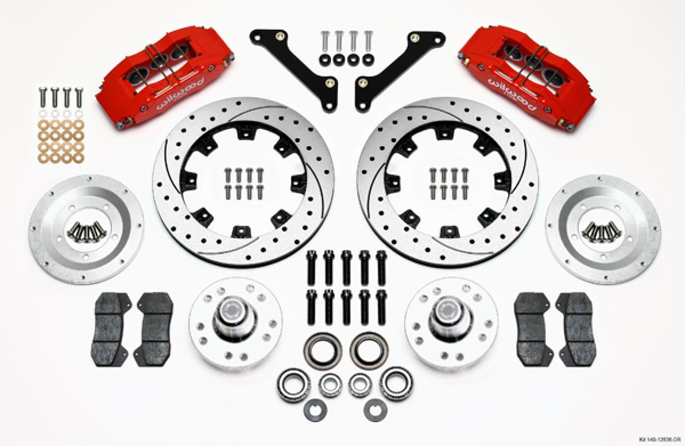 Wilwood Dynapro Front Brake Kit with 6-Piston Calipers, 12.19-Inch Drilled and Slotted Rotors, Part 140-12836-DR