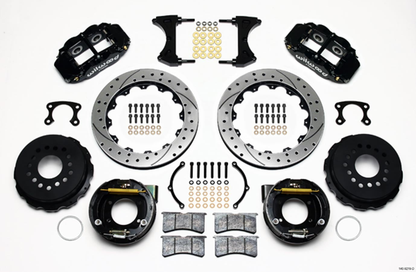 Wilwood 140-9219-D Rear Disc Brake Kit for Ford New Style with 12.88-Inch Drilled and Slotted Rotor