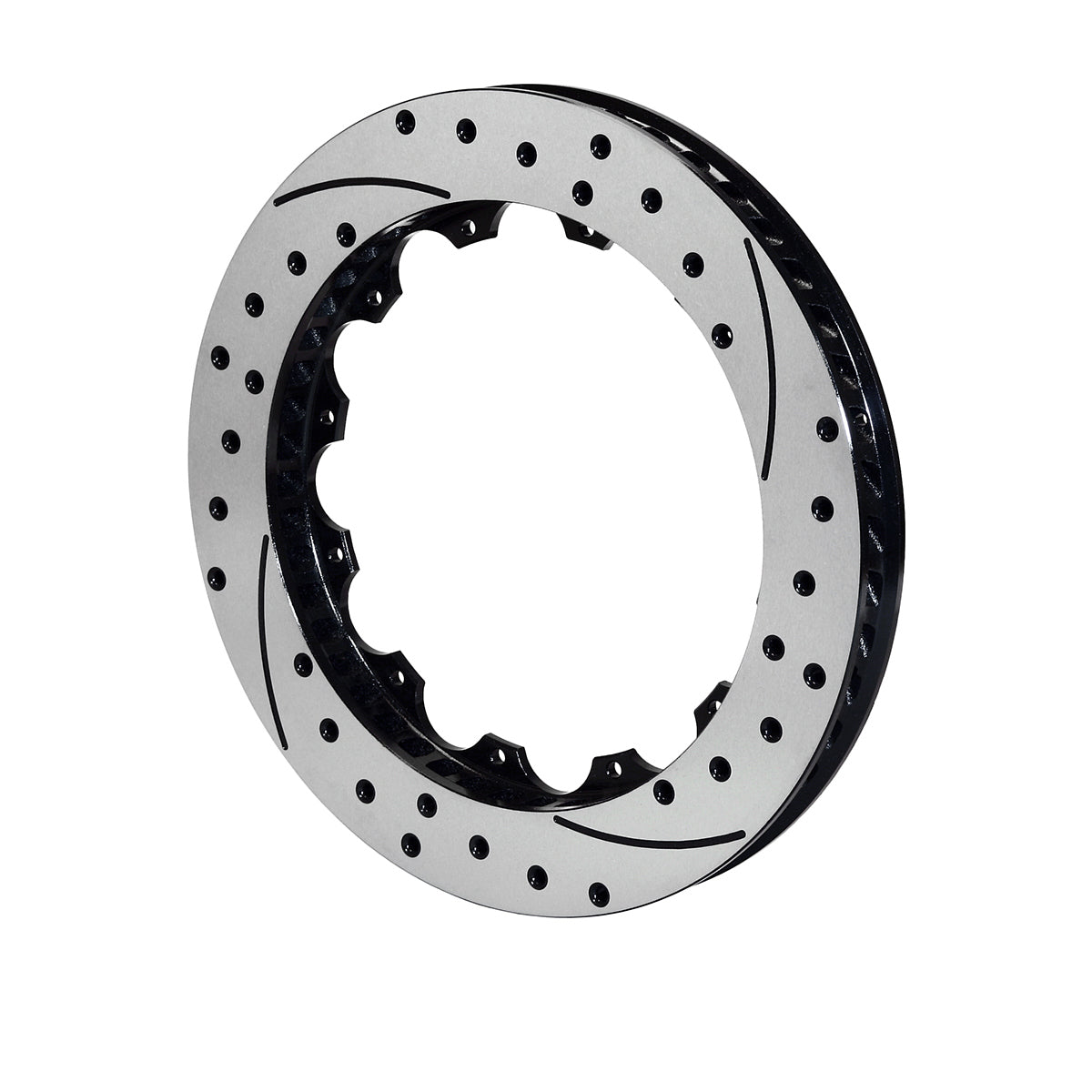 Wilwood SRP Brake Rotor 160-7799-BK, Driver Side, Drilled and Slotted, Black