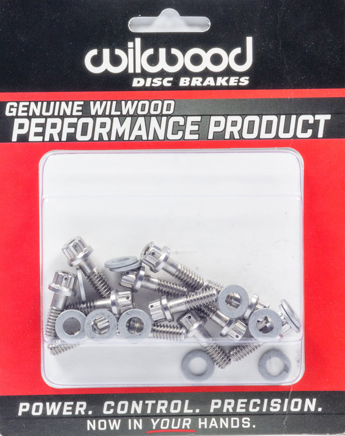 Wilwood 230-8008 Stainless Brake Rotor Bolt Kit, 1/4-20 x 0.750 in, 12-Point Head, Set of 12