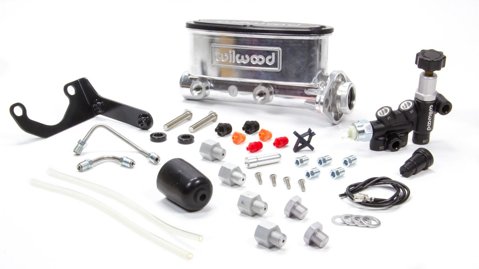 Wilwood 261-13269-P Aluminum Tandem Master Cylinder Kit with Bracket and Proportioning Valve