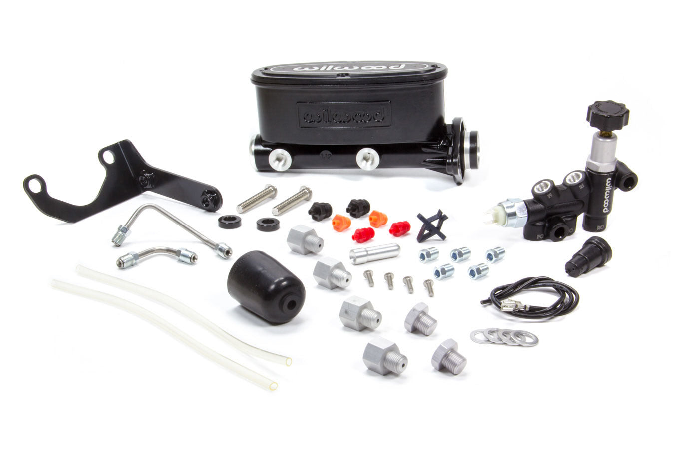 Wilwood 261-13270-BK Tandem Master Cylinder Kit with Bracket and Proportioning Valve