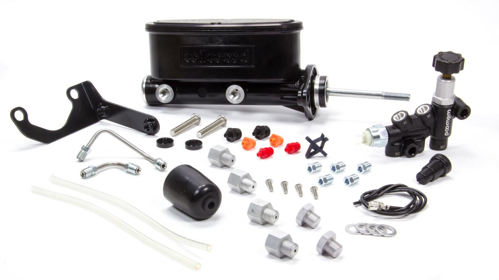 Wilwood 261-13271-BK Tandem Master Cylinder Kit with Bracket and Proportioning Valve, 0.875-Inch Bore