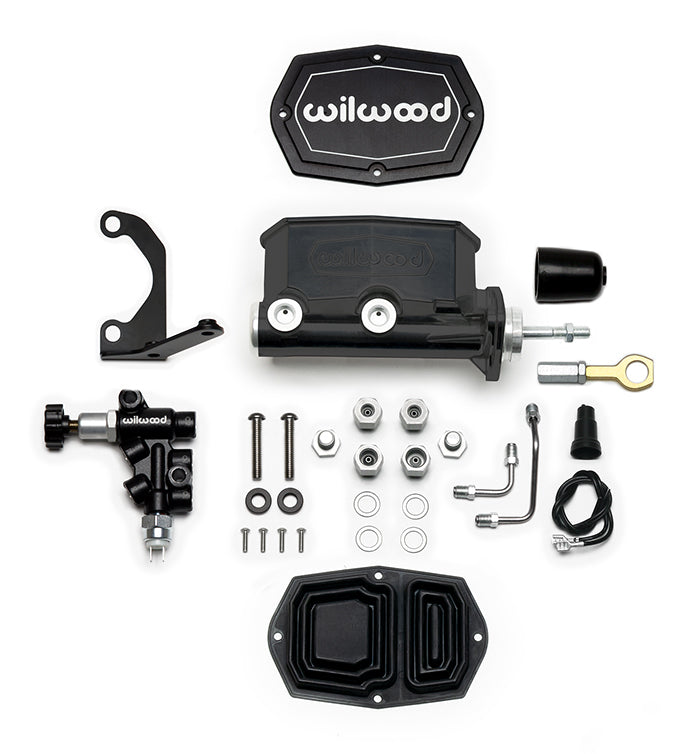 Wilwood 261-15523-BK Compact Tandem Master Cylinder with Proportioning Valve