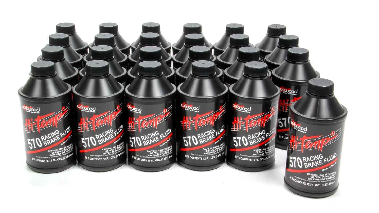Wilwood 290-0633 570 Hi-Temp Racing Brake Fluid DOT 3, 12 oz Bottles, Case of 24