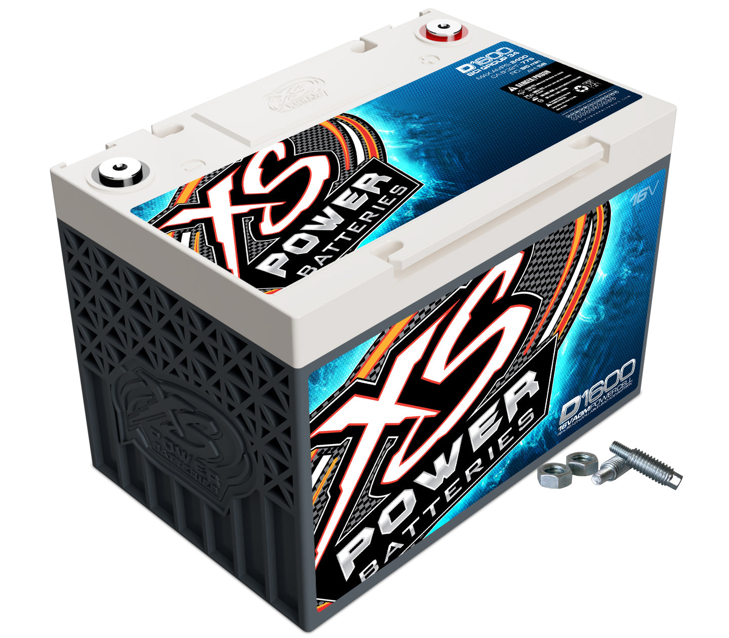 XS Power Battery D1600 16V AGM Performance Battery with Threaded Terminals