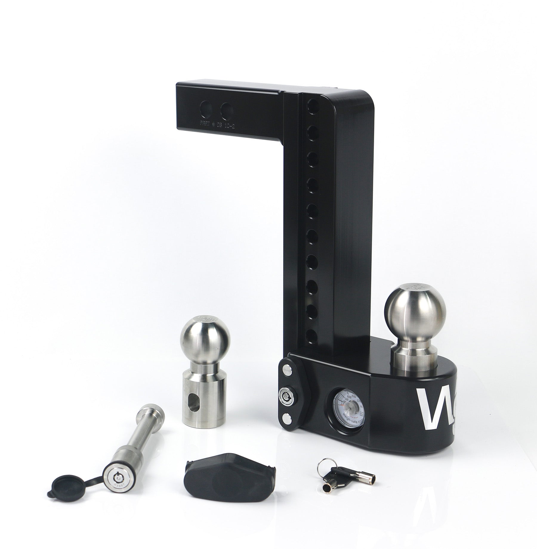 Weigh Safe WS10-2-KA-CER-BLA Black Drop Hitch - 10" Drop for 2" Shank withHitch Pin Lock