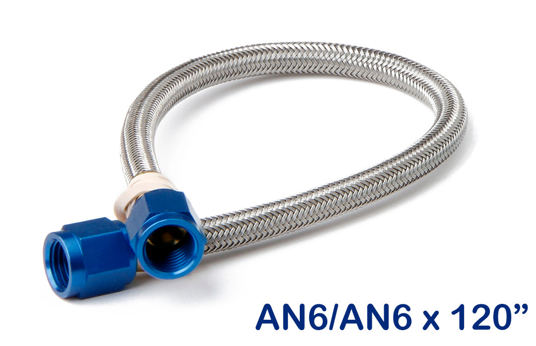 NOS/Nitrous Oxide System NOS Stainless Steel Braided Hose -6AN 10-foot Blue 15460NOS