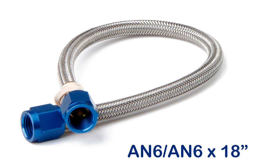 NOS/Nitrous Oxide System NOS Stainless Steel Braided Hose -6AN 18" Blue 15405NOS
