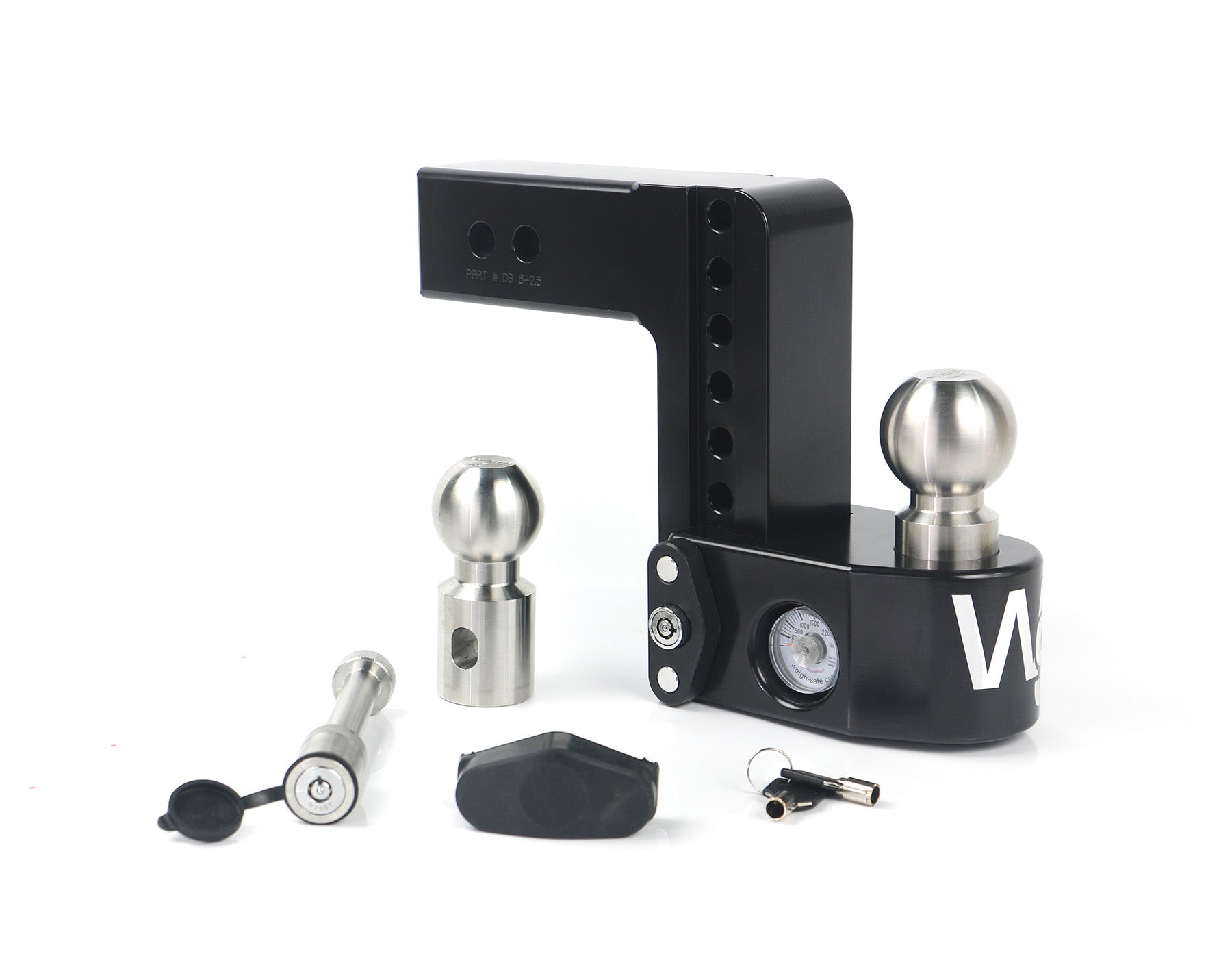 Weigh Safe WS6-25-KA-CER-BLA Black Drop Hitch - 6" Drop for 2.5" Shank withHitch Pin Lock