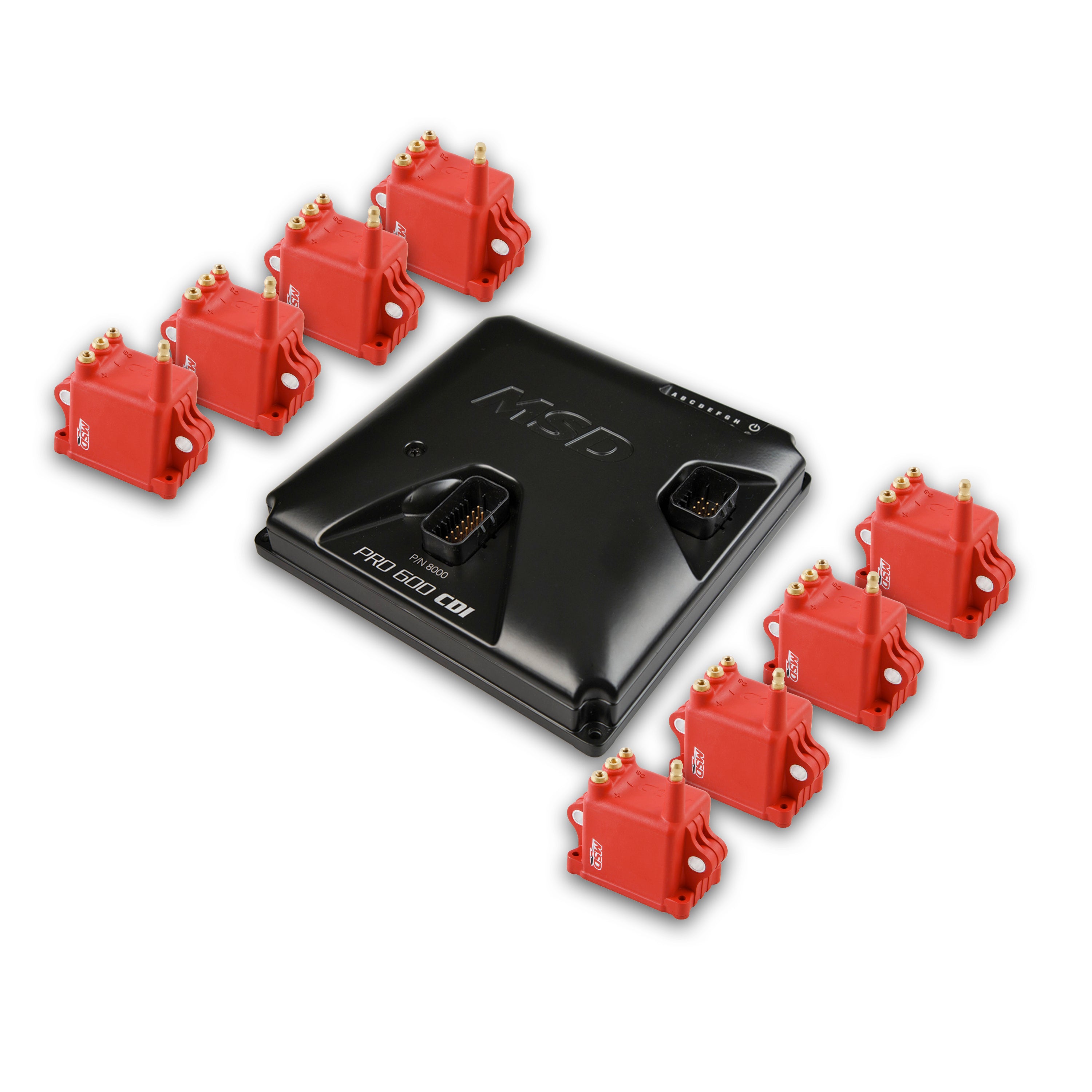 MSD PRO 600 CDI Ignition And Coil Kit - Red Coils Ignition Control Module 8000-8HO product image 1