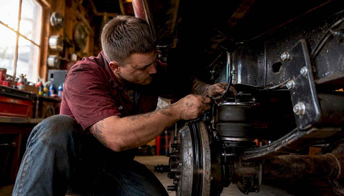 Air helper spring installation on truck suspension