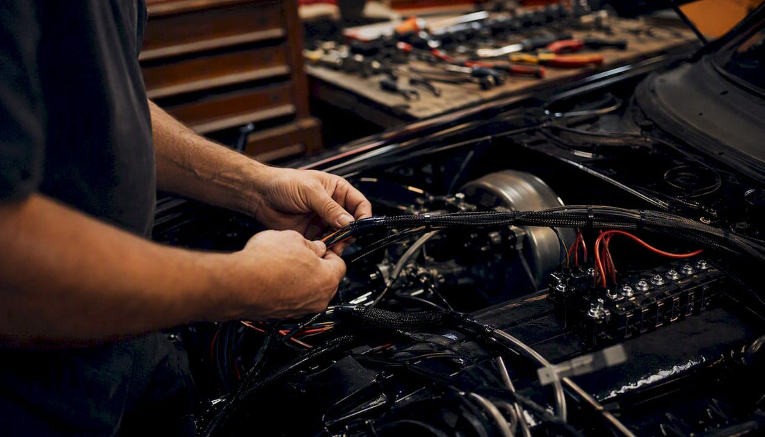 Mechanic routing automotive wiring harness