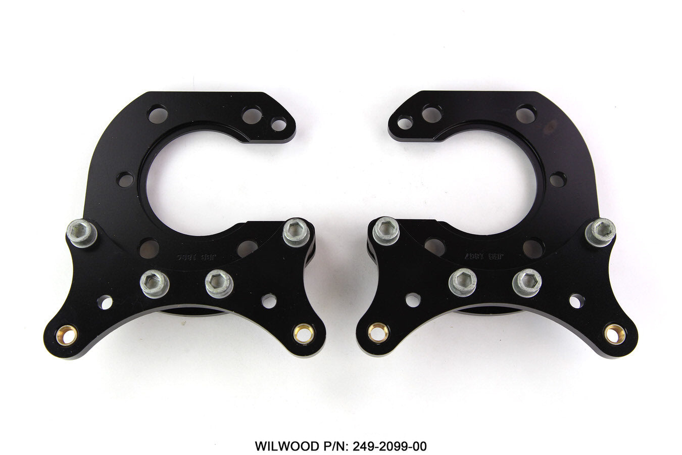 Wilwood 249-2099/00 Rear Brake Caliper Brackets for Big Ford, Dynalite Calipers, Black Anodized Aluminum, Pair