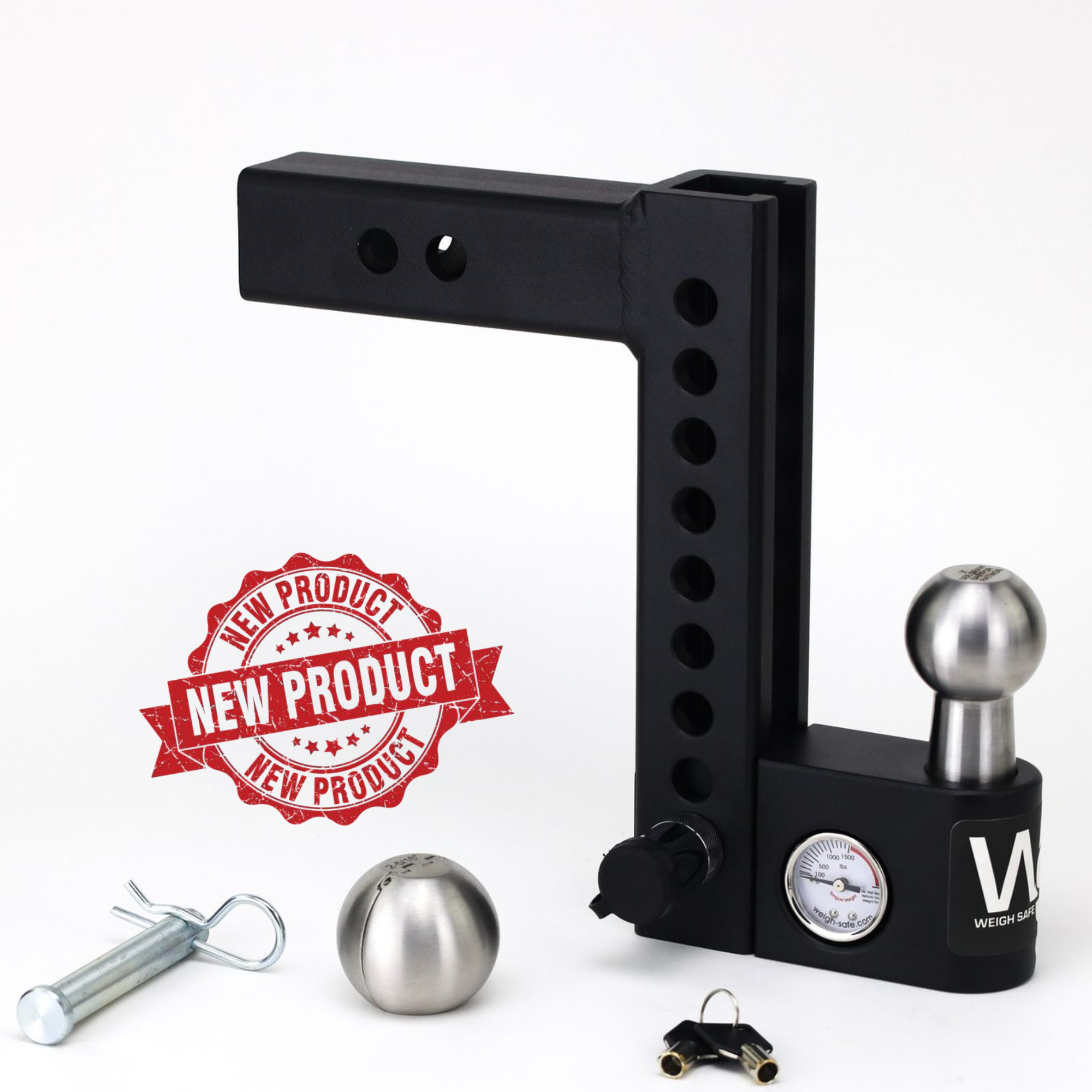 Weigh Safe AWS8-2 Aero Hitch Adjustable Ball Mount - 8" Drop Hitch, 2" Shank