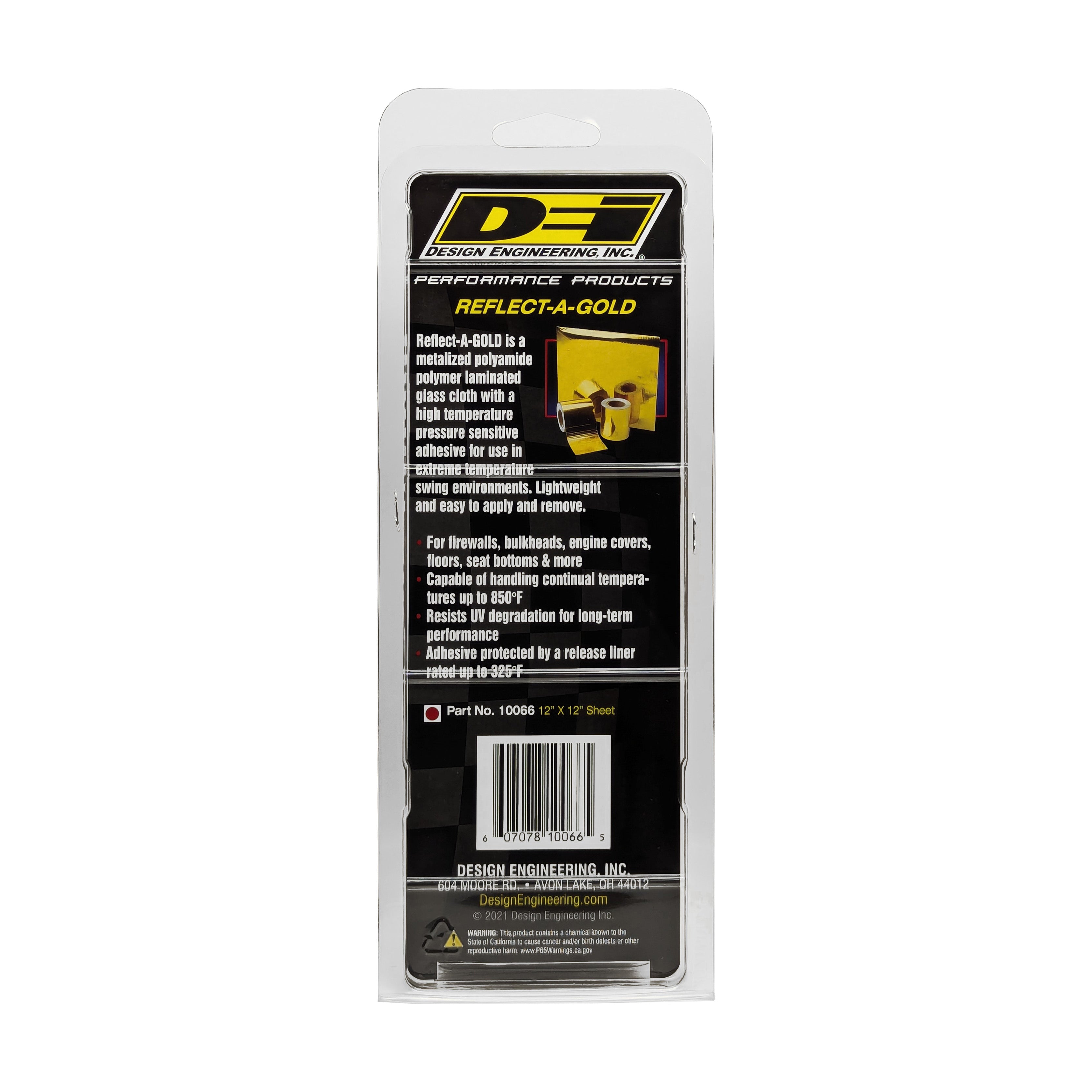 Design Engineering One 12 inch by 12 inch sheet of Reflect-A-Gold. Heat Reflective Tape 10066