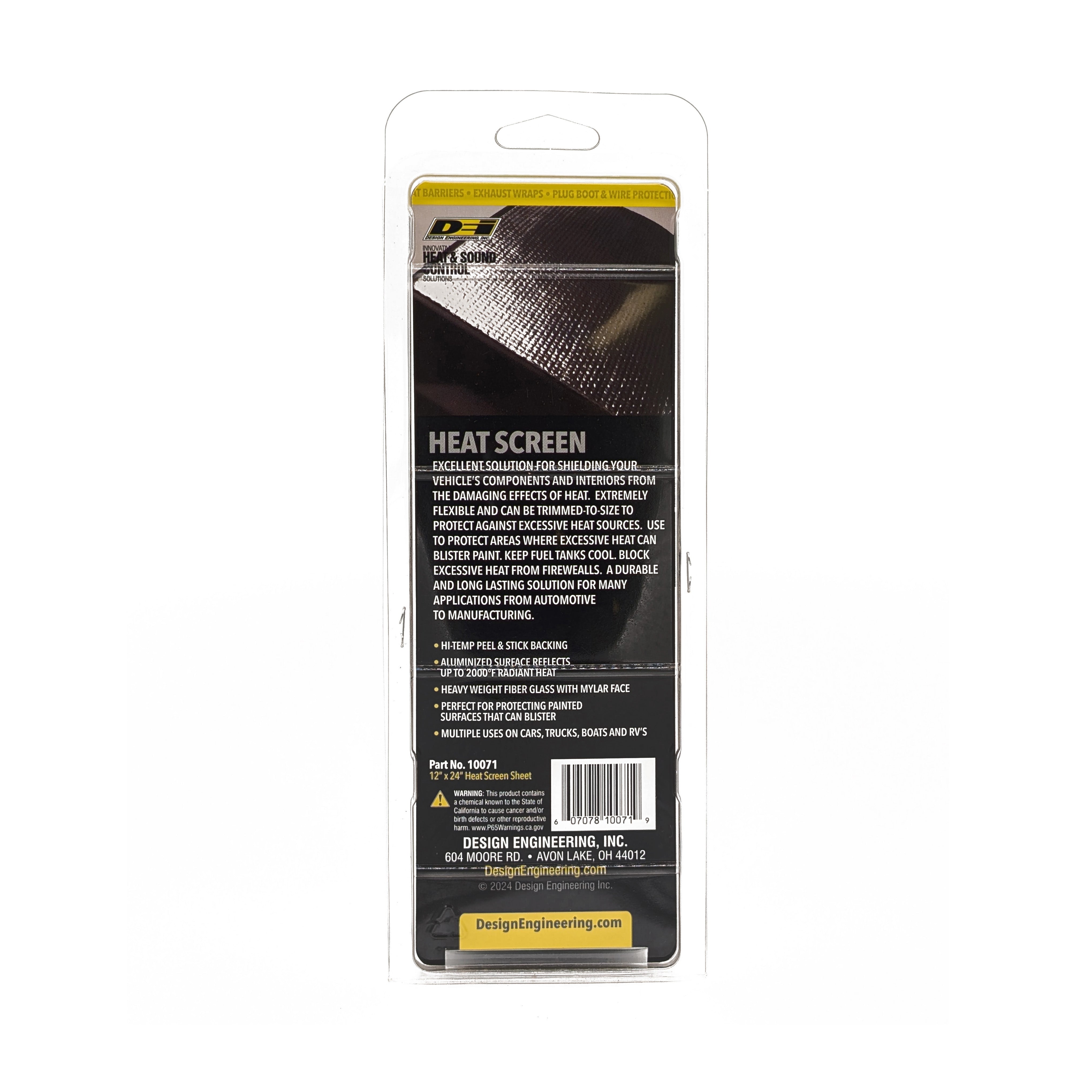 Design Engineering One sheet of Heat Screen, sized 12 inch by 24 inch. Heat Shield Insulator 10071