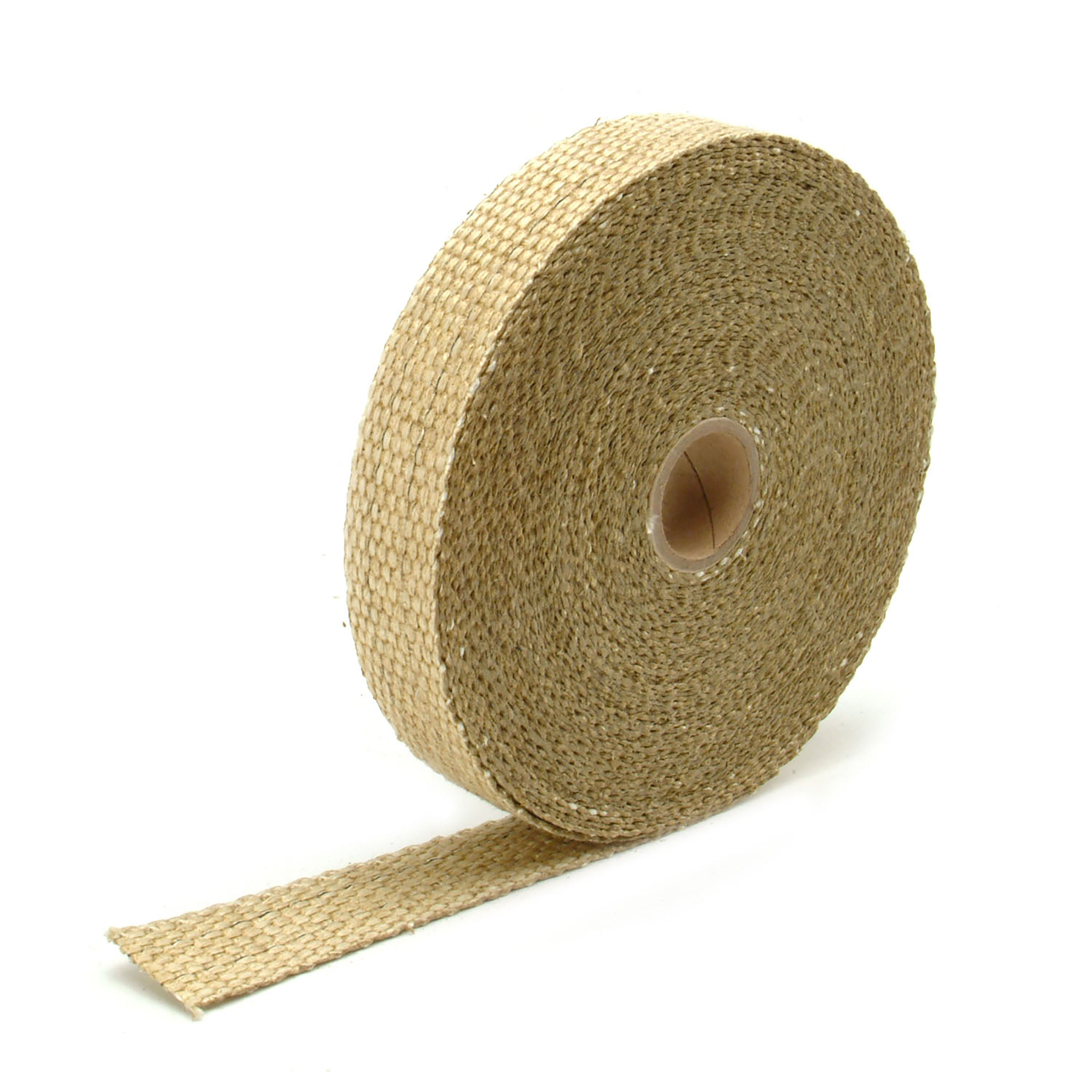 Design Engineering One 50 foot roll of 1 inch wide Tan Glass Fiber exhaust wrap. Exhaust Heat Shield