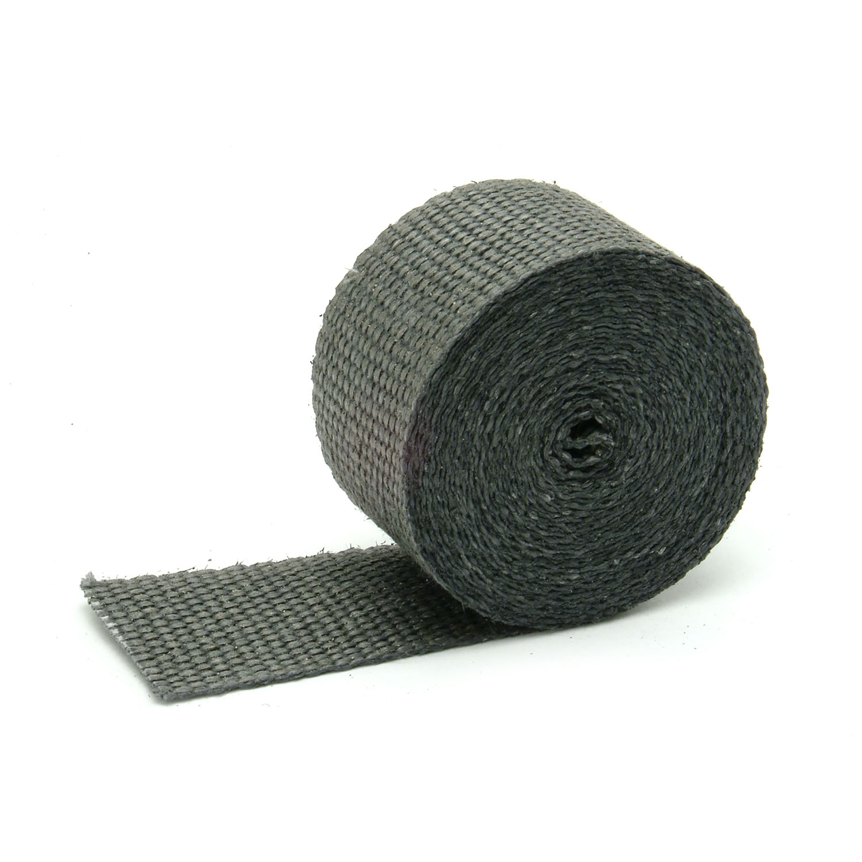 Design Engineering One 15 foot roll of 2 inch wide Black Glass Fiber Exhaust wrap. Exhaust Heat Shield