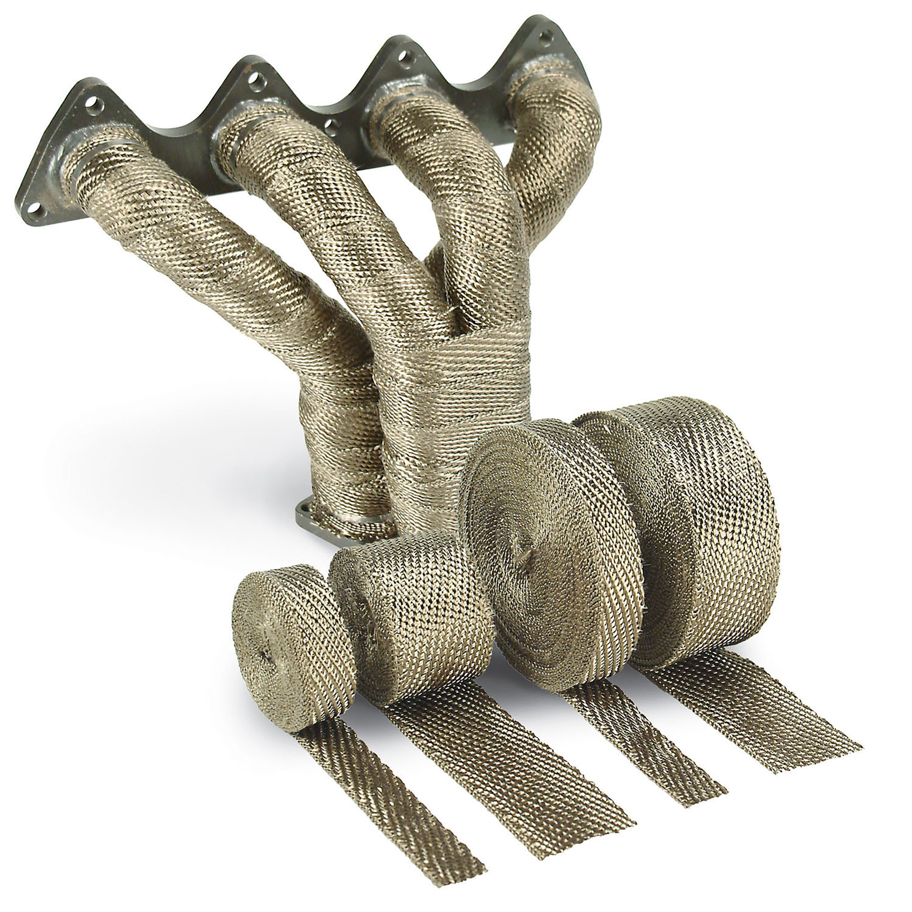 Design Engineering One 15 foot roll of 2 inch wide titanium exhaust wrap. Exhaust Heat Shield 10129