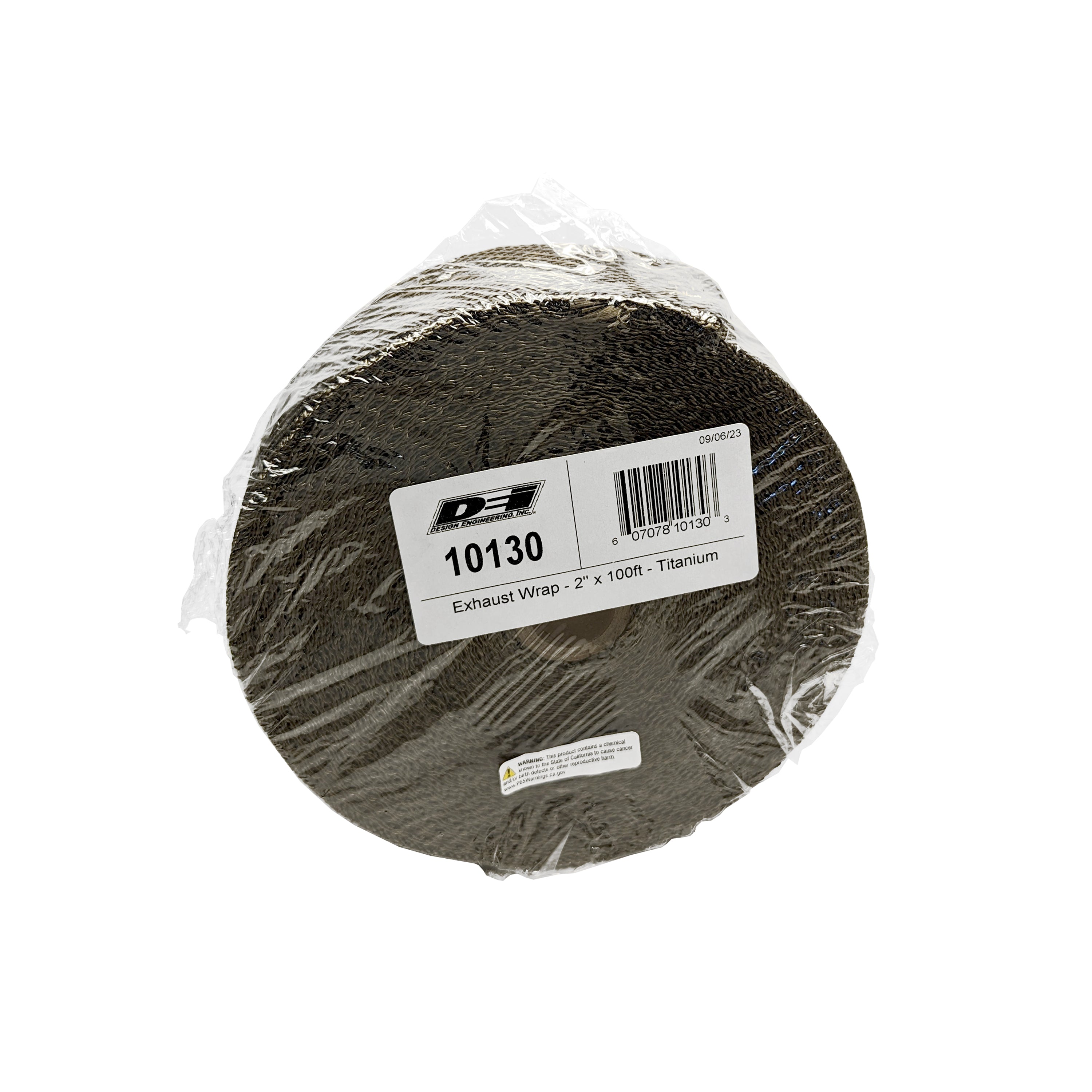 Design Engineering One 100 foot roll of 2 inch wide titanium exhaust wrap. Exhaust Heat Shield 10130