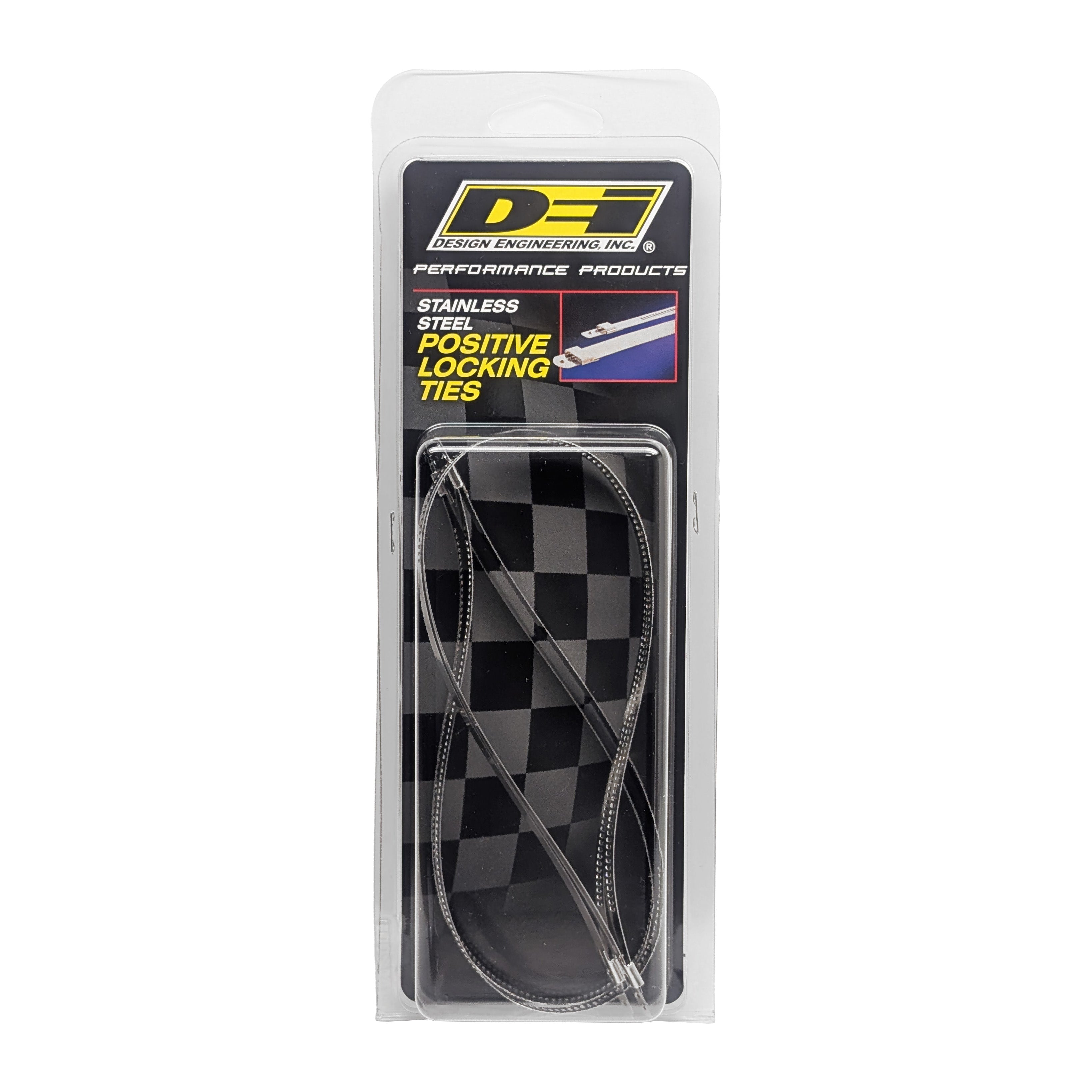 Design Engineering Four 14 inch long stainless steel locking ties. Width 7mm. Exhaust Heat Shield 10209