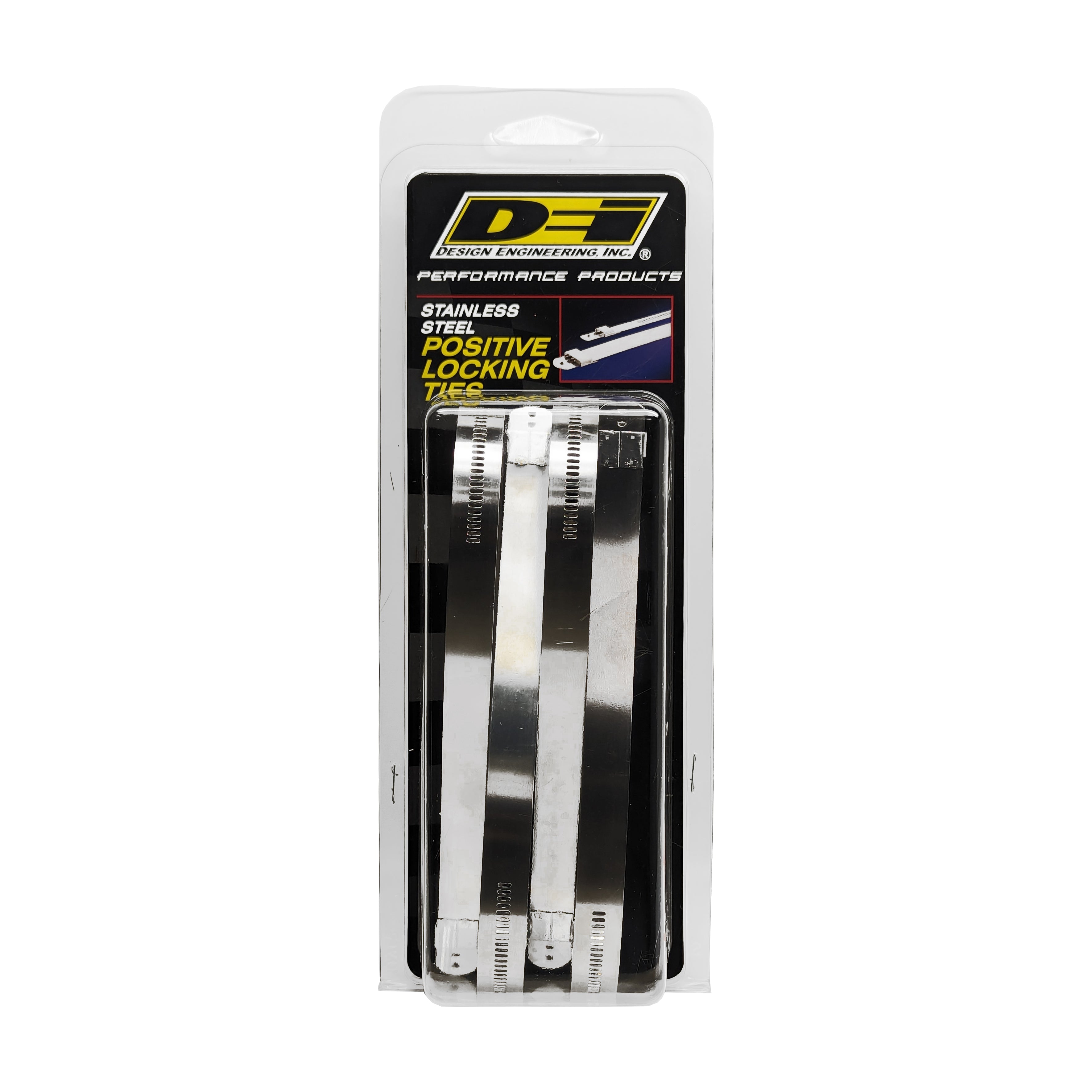 Design Engineering Four 14 inch long stainless steel locking ties. Width 12mm. Exhaust Heat Shield