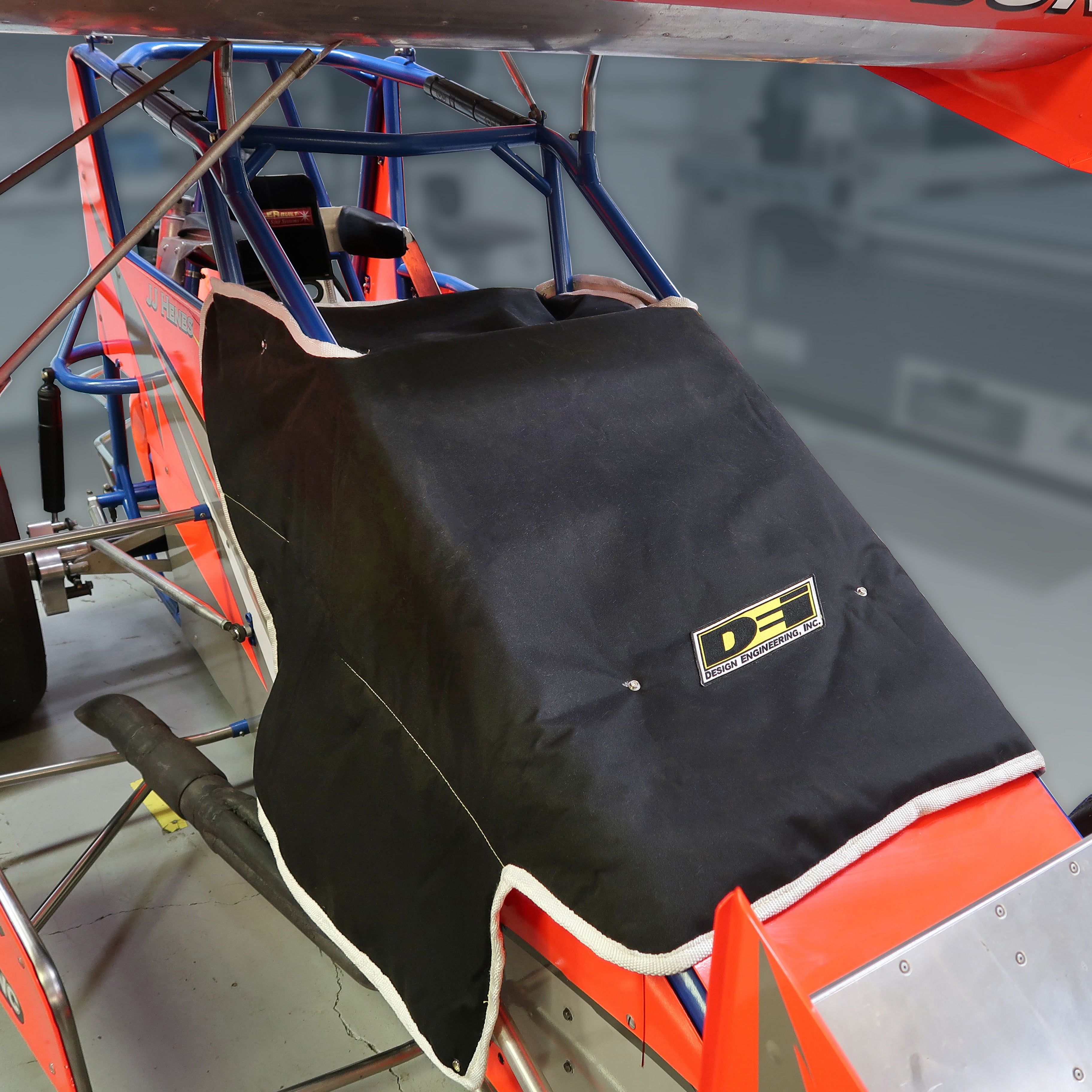 Design Engineering One thermal engine cover for a Sprint Car. 10225
