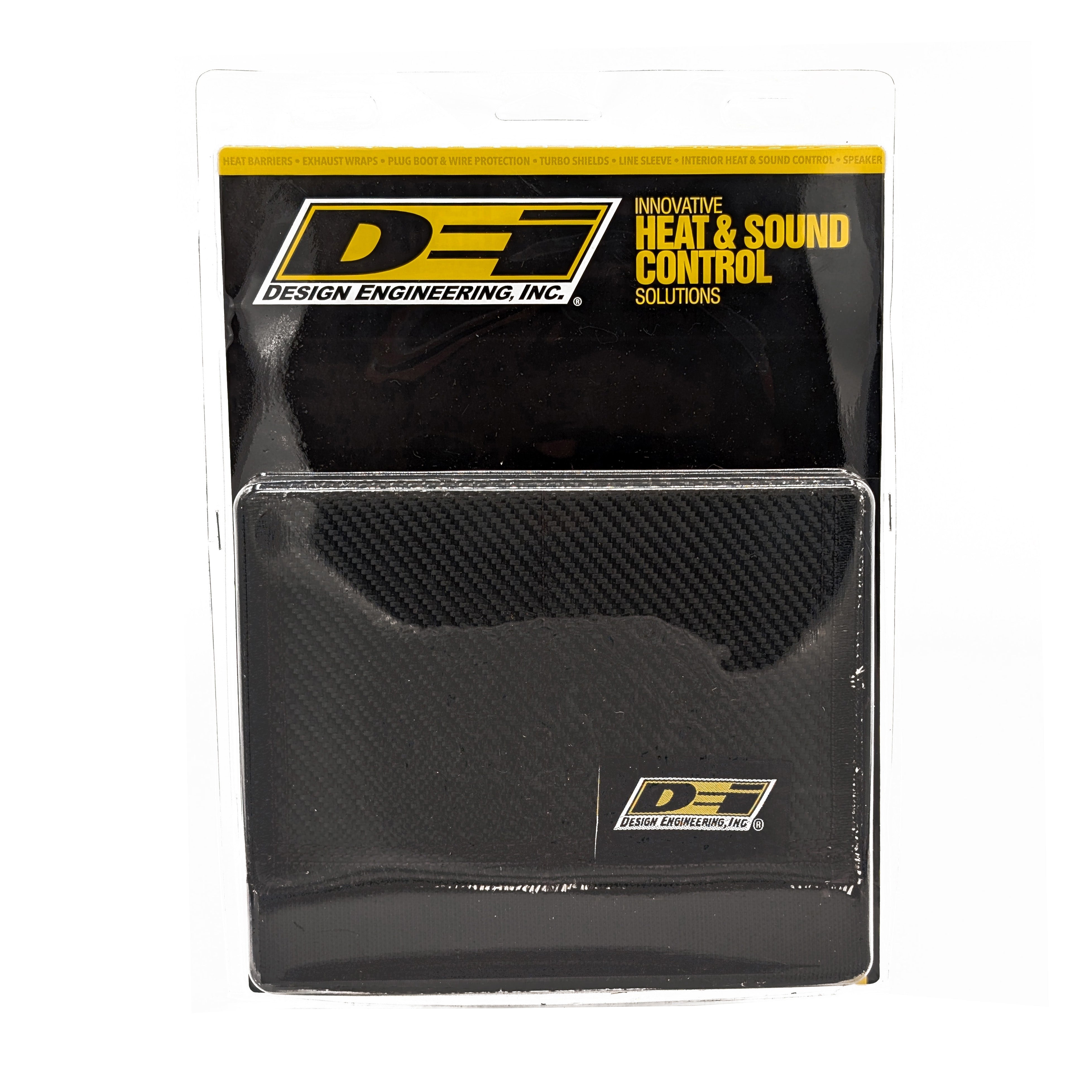 Design Engineering One 7 inch x 24 inch sheet of Onyx wrap with a hook and loop closure. Starter Heat Shield