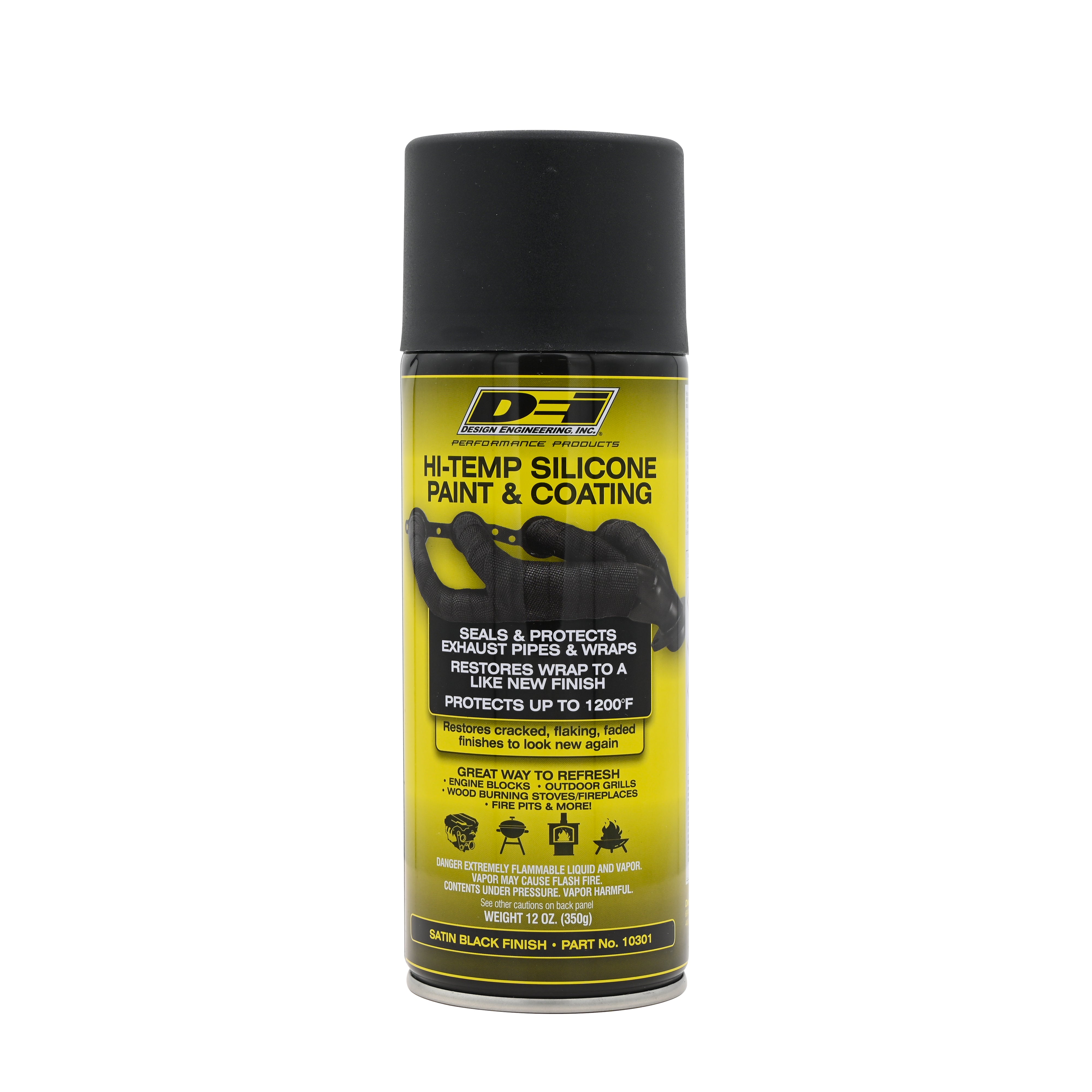 Design Engineering One can of high-temp silicone coating in black. Engine Paint 10301